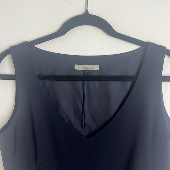 NWOT Jaeger Black Sleeveless Quiet Luxury Knee Length Career Sheath Dress US8 - Picture 4 of 13